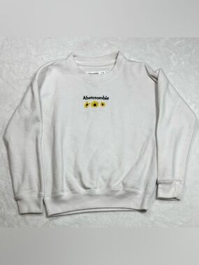 Abercrombie Kids 7/8 girls cotton sweatshirt with sunflower logo embroidery